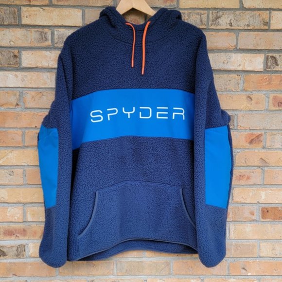 Spyder Active Sports Vista Pullover Hoodie Sweatshirt Blue/Light Blue Size XXL